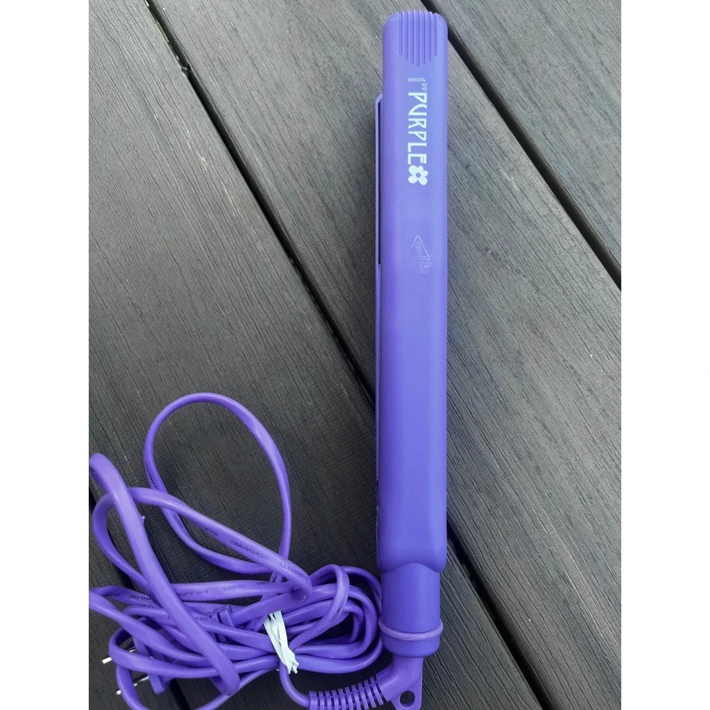 HerStyler Purple Tourmaline Flat Iron 1 Inch Hair Straightener 450F Dual Voltage